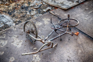 burned bicycle