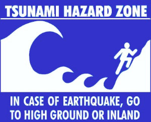 tsunami hazard sign